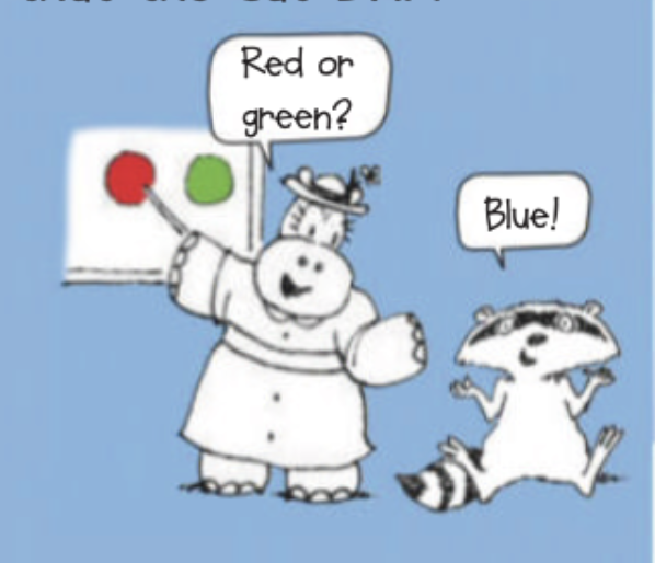 Red or green? Blue!